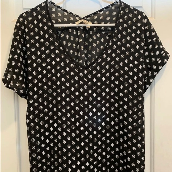 Pink Rose Tops - PINK ROSE Black & White Large Blouse